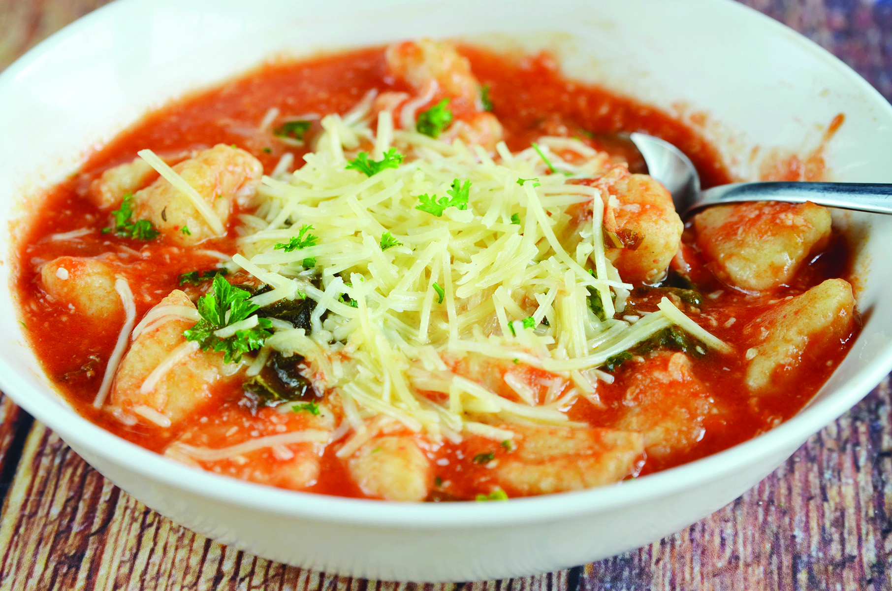 Easy Gnocchi Soup with Spinach Grit